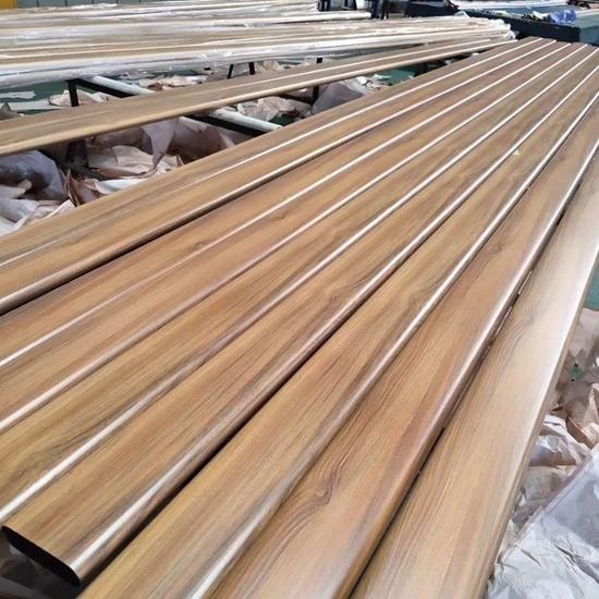 Wood Pattern Stainless Steel Pipe Handrail Profile