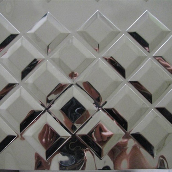 正方形图案3D压花艺术不锈钢装饰板