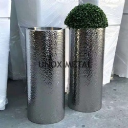 Hammered Stainless Steel Vase